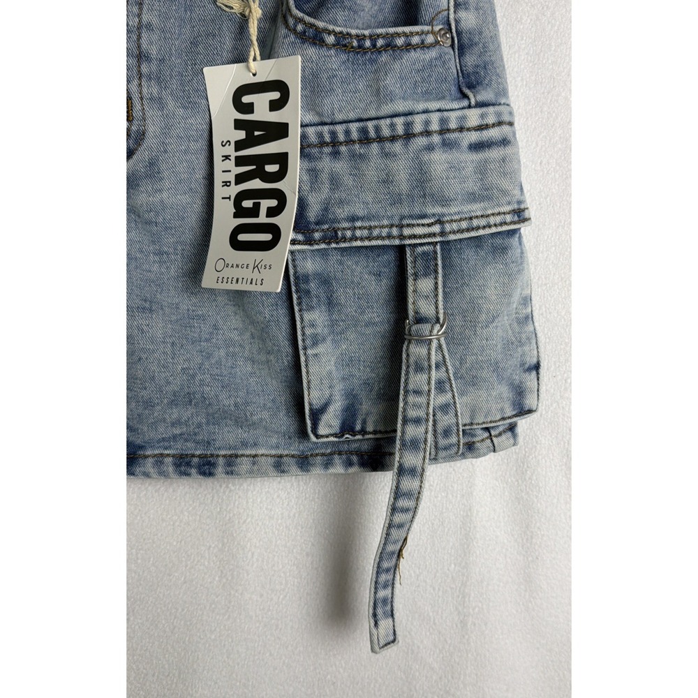 Orange Kiss Women's Denim Cargo Skirt Size Small Y2K - Picture 4 of 11